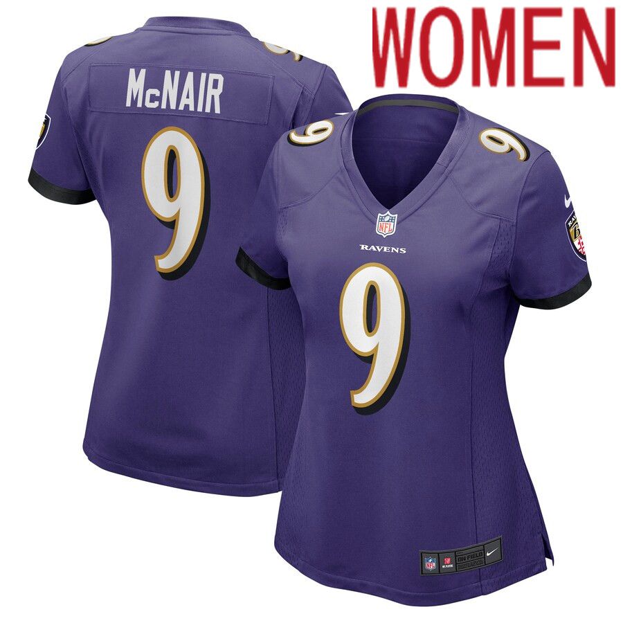 Women Baltimore Ravens #9 Steve McNair Nike Purple Game Retired Player NFL Jersey
